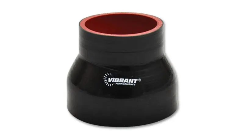 Vibrant 4-Ply Reinforced Black Silicone Transition Hose – 2.5" To 3" Id, 3" Length 1