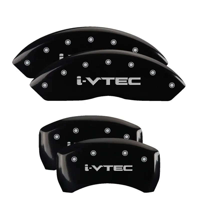 Mgp Engraved 4-Piece Caliper Cover Set — I-Vtec Theme, Front & Rear, Black Finish With Silver Characters (2019 Acura Rdx) 1