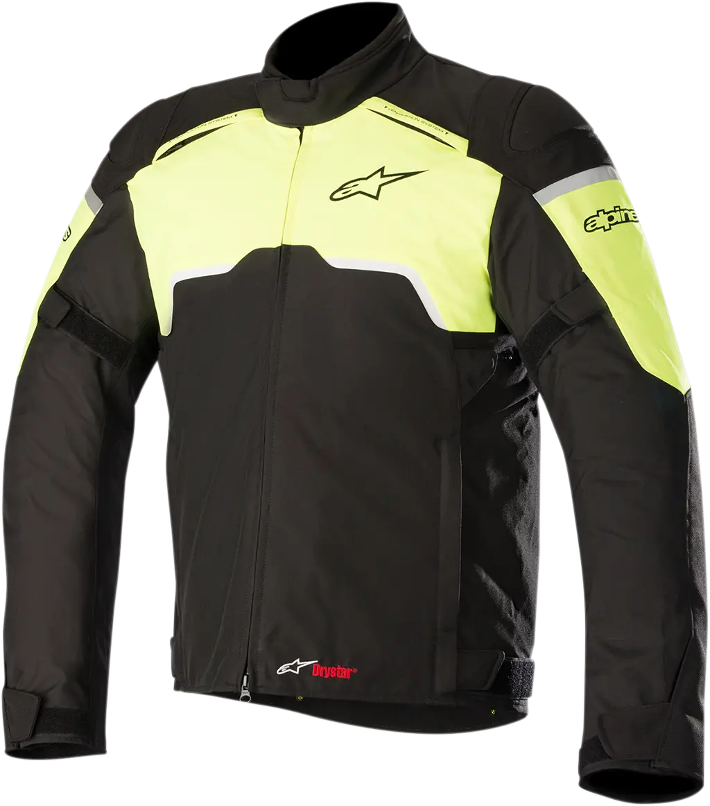 Alpinestars Hyper Drystar Waterproof Motorcycle Jacket – Black/Yellow Colorway, Size Large 1