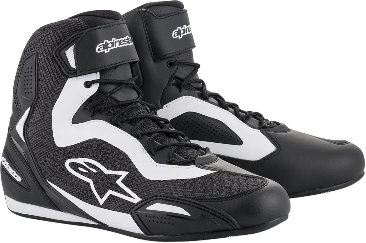 Alpinestars Faster-3 Rideknit Motorcycle Shoes — Black/White, Us Size 7 (Eu 40) 1