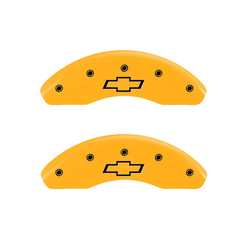 Mgp Bowtie-Branded Caliper Covers For 2019 Chevrolet Malibu – Yellow Engraving On Black Base 1