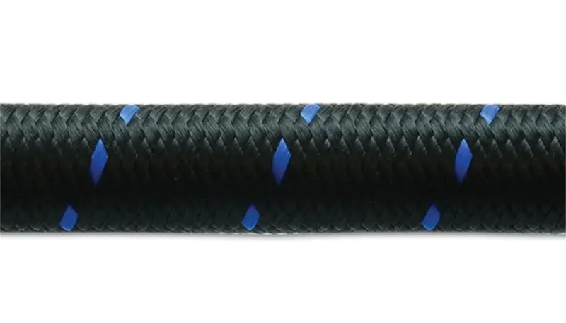 Vibrant -12 An Two-Tone Flex Hose – Black And Blue Nylon Braided, 10-Foot Roll 1