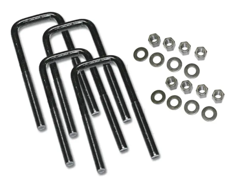 Superlift U-Bolt Kit – 4-Pack, 9/16" X 3-5/16" X 11", Square Style With Mounting Hardware 1