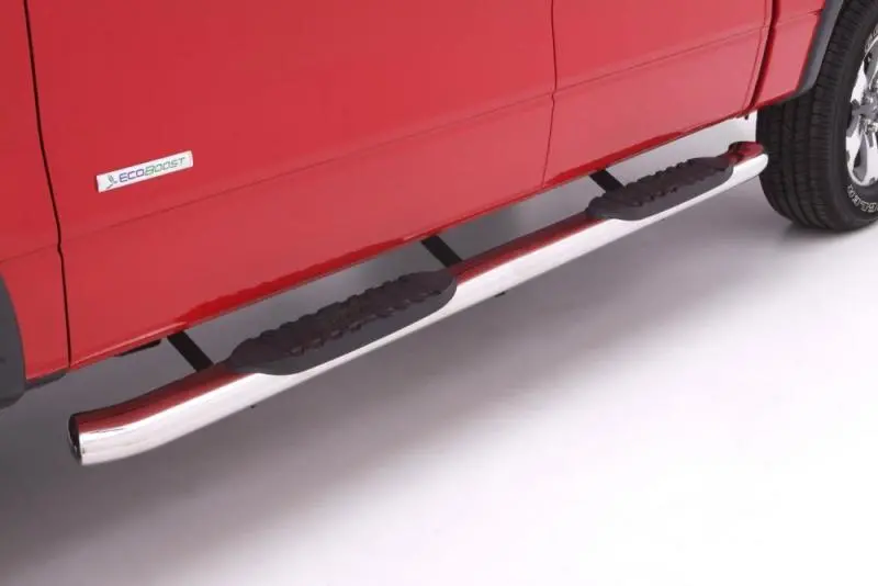 Lund Curved Oval Stainless Steel Nerf Bars – 5" Width, Polished Finish, Fits 2015–2018 Ford F-150 Supercrew 1
