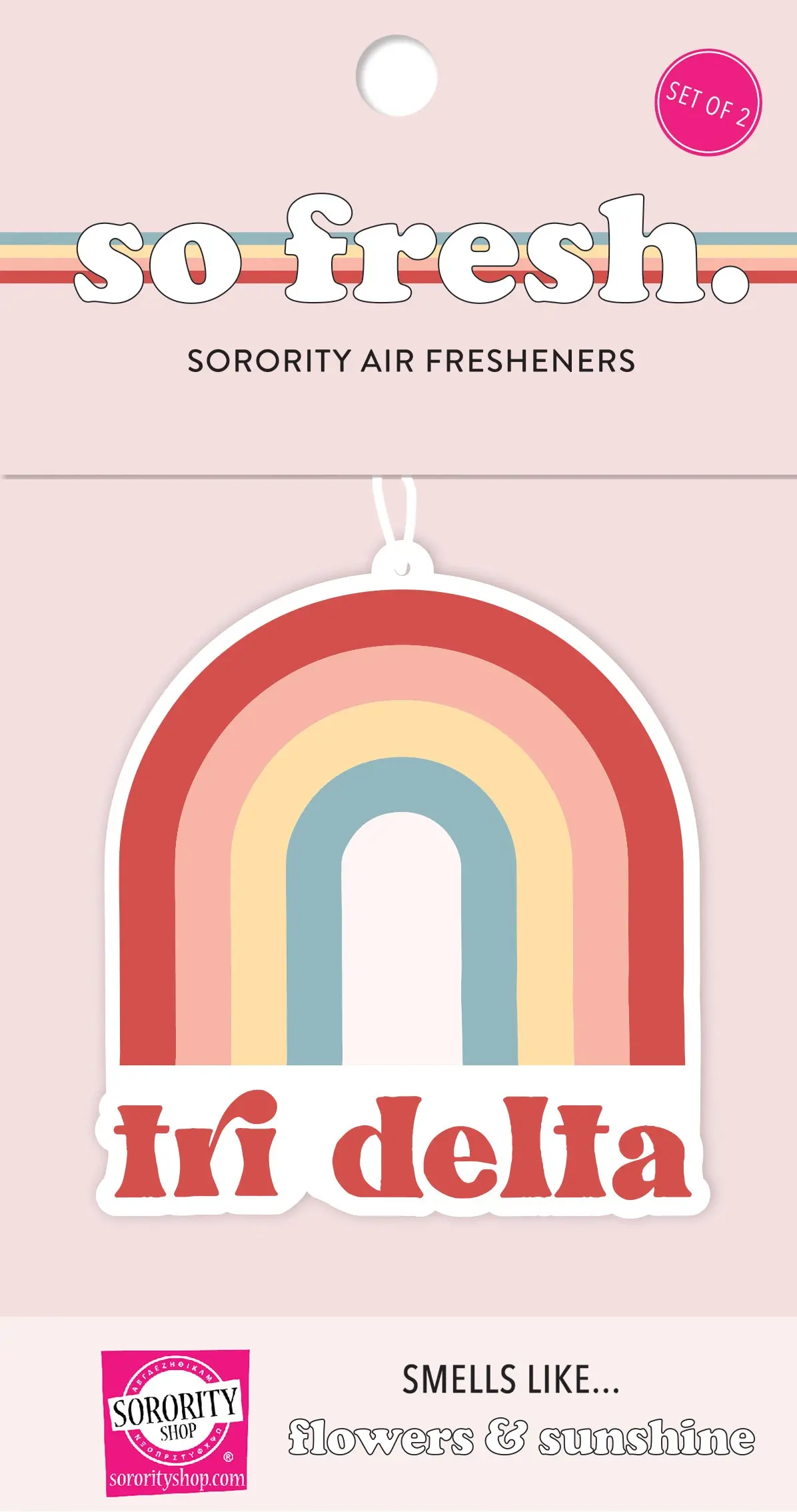 Delta Delta Delta Rainbow Retro Air Freshener - Flowers & Sunshine Scent 1