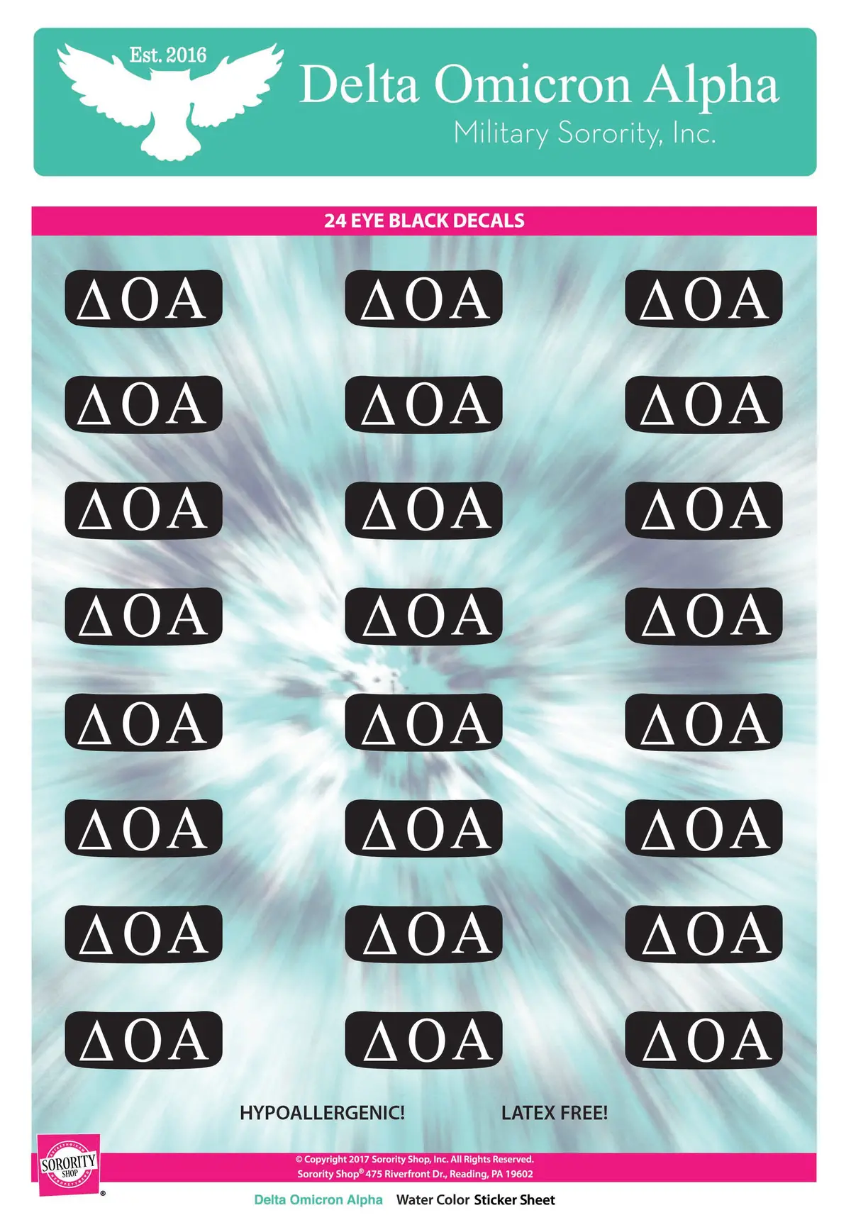 Delta Omicron Alpha Eye Black Decals 1