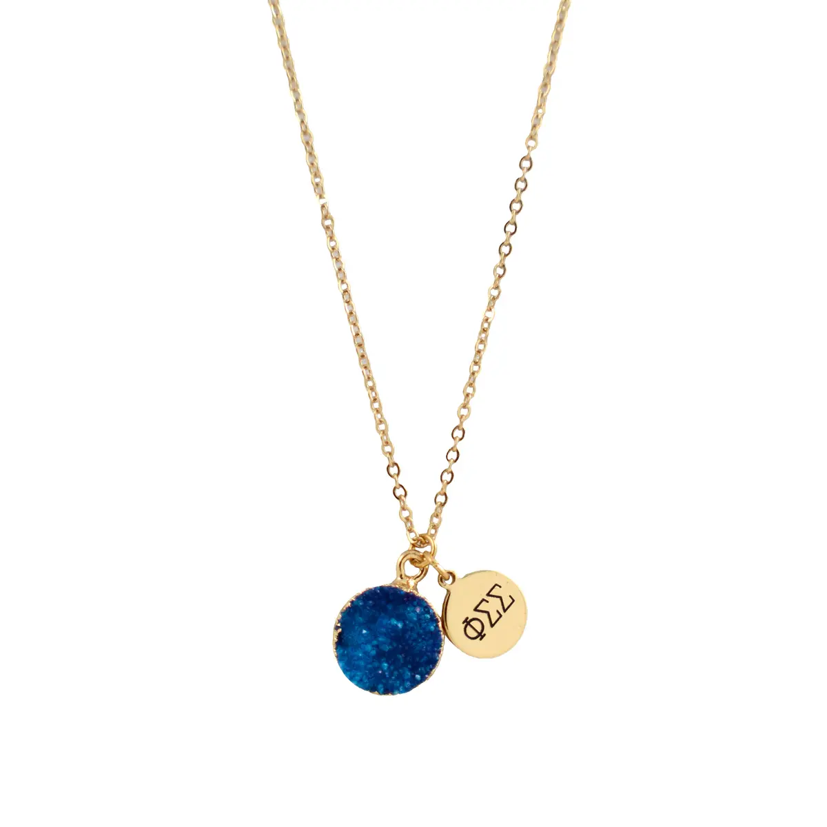 Phi Sigma Sigma Sisterhood Druzy Necklace 1