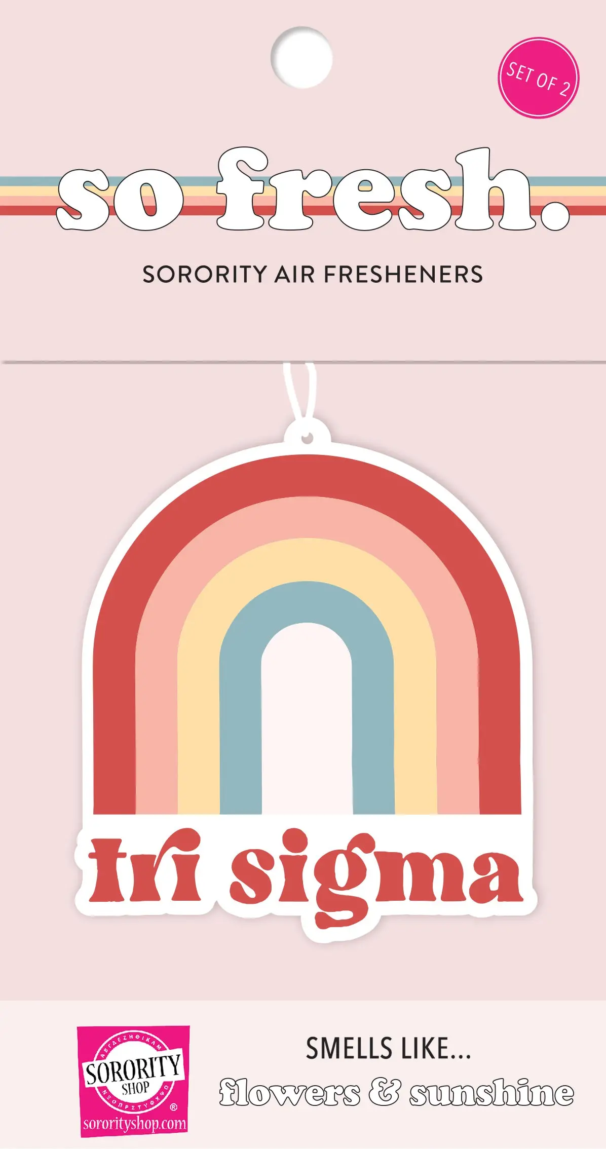 Sigma Sigma Sigma Rainbow Retro Air Freshener - Flowers & Sunshine Scent 1