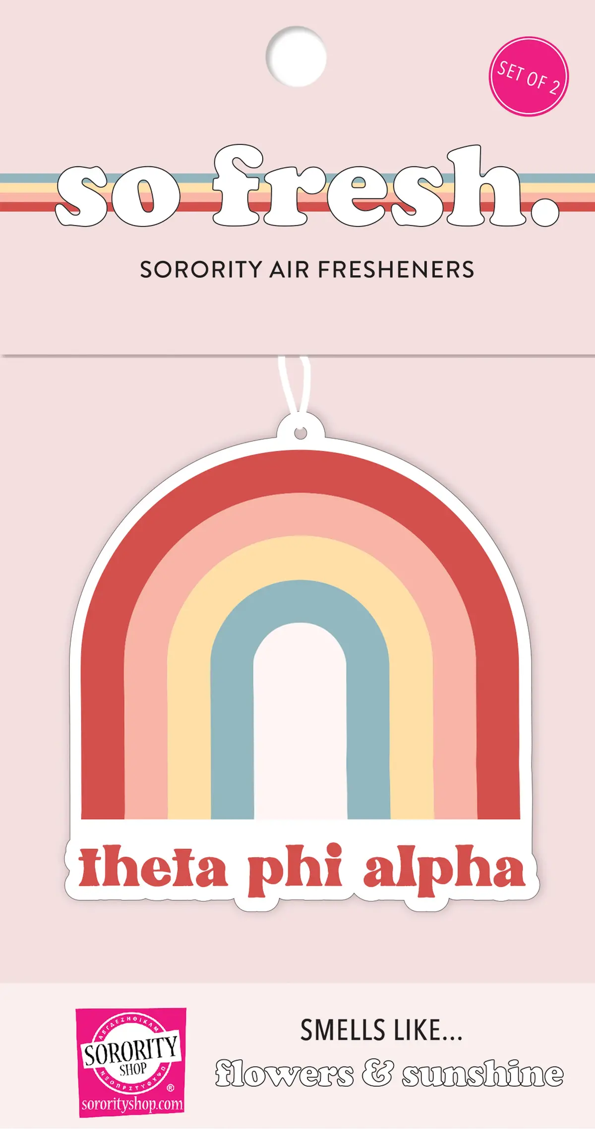 Theta Phi Alpha Rainbow Retro Air Freshener - Flowers & Sunshine Scent 1