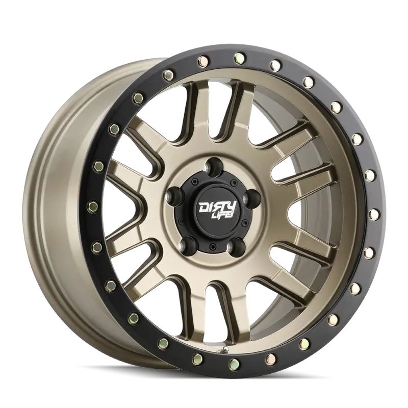 Dirty Life Canyon Pro Beadlock Wheel – 17X9, 6X139.7 Bolt Pattern, -12Mm Offset, 106Mm Hub Bore, Satin Gold 1
