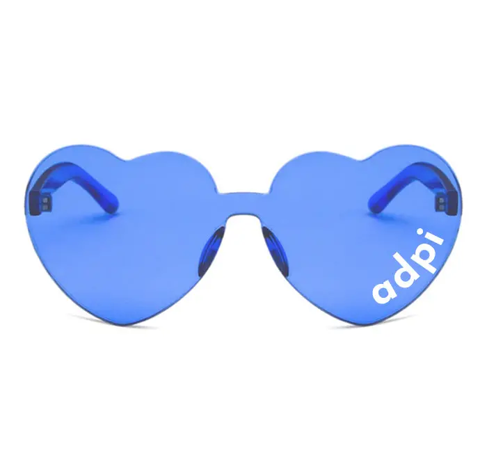 Alpha Delta Pi Sunglasses — Heart Shaped Sunglasses Printed With Adp Logo 1