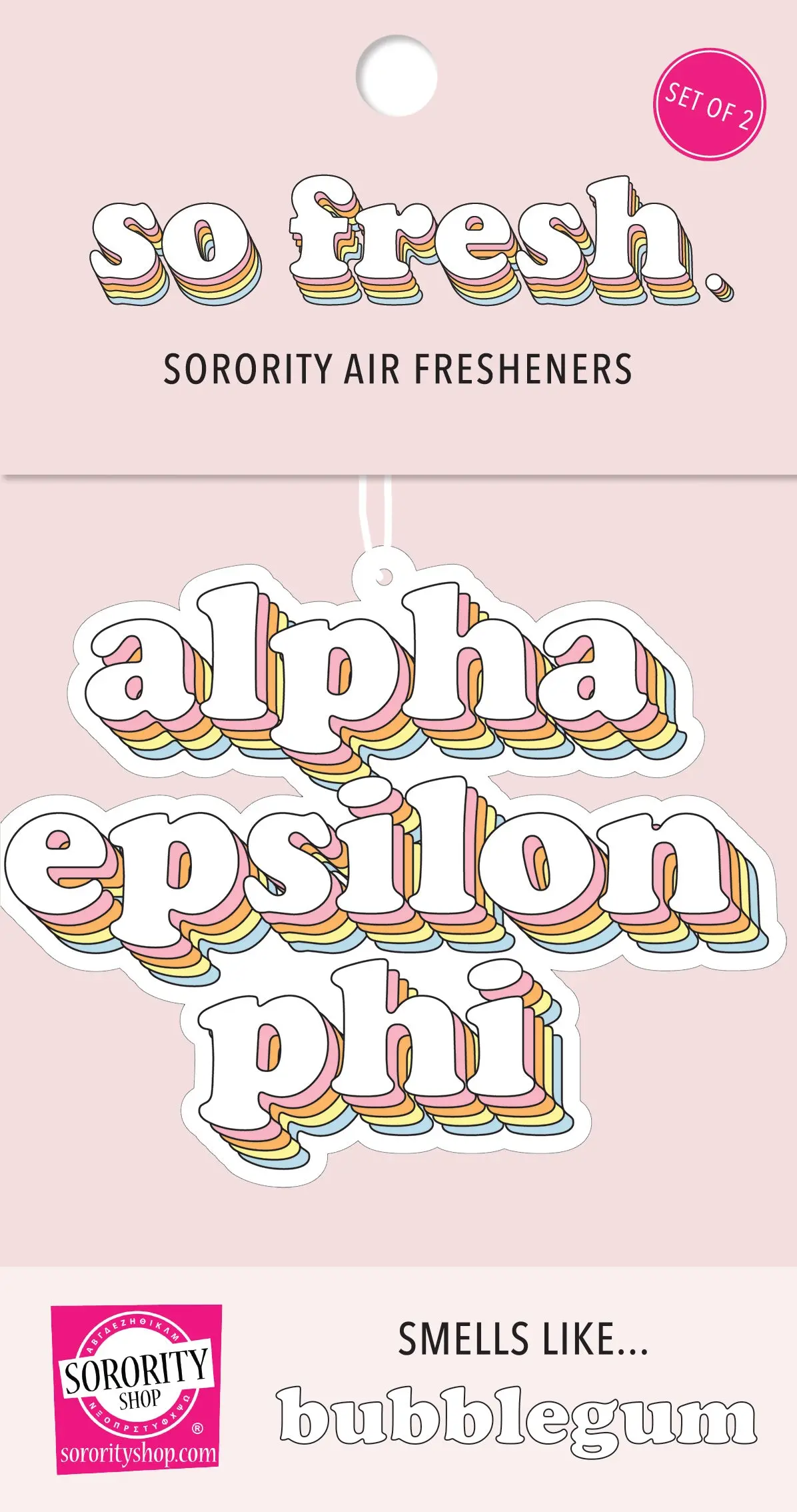 Alpha Epsilon Phi - Retro Air Freshener - Bubblegum Scented 1