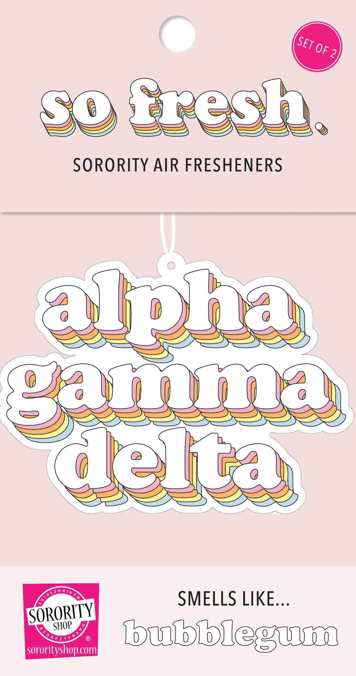Alpha Gamma Delta - Retro Air Freshener - Bubblegum Scented 1