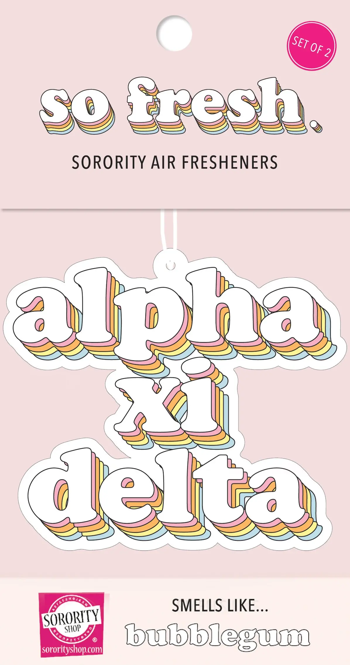 Alpha Xi Delta - Retro Air Freshener - Bubblegum Scented 1