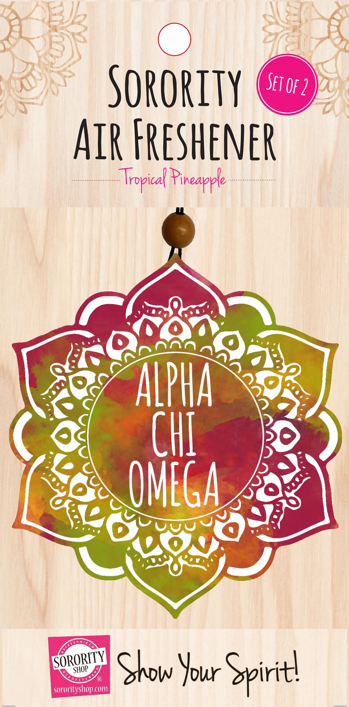 Alpha Chi Omega Mandala Air Freshener 1