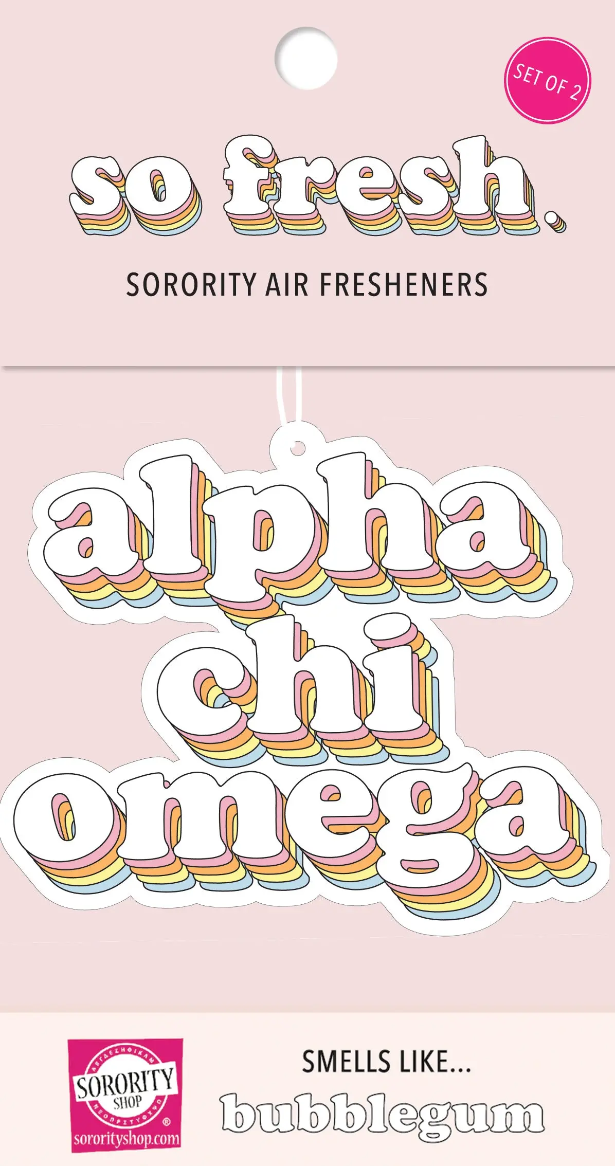 Alpha Chi Omega - Retro Air Freshener - Bubblegum Scented 1