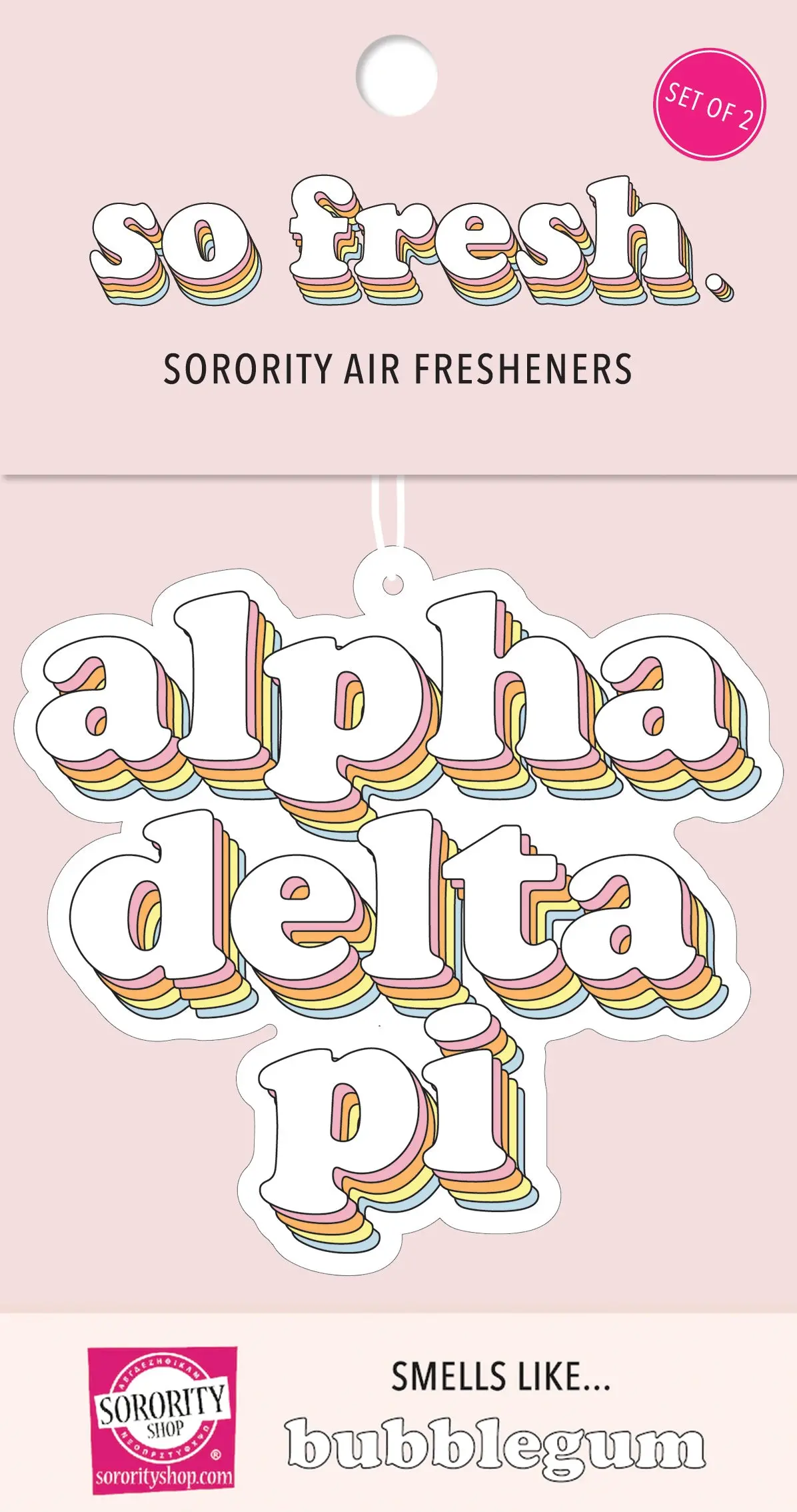 Alpha Delta Pi - Retro Air Freshener - Bubblegum Scented 1