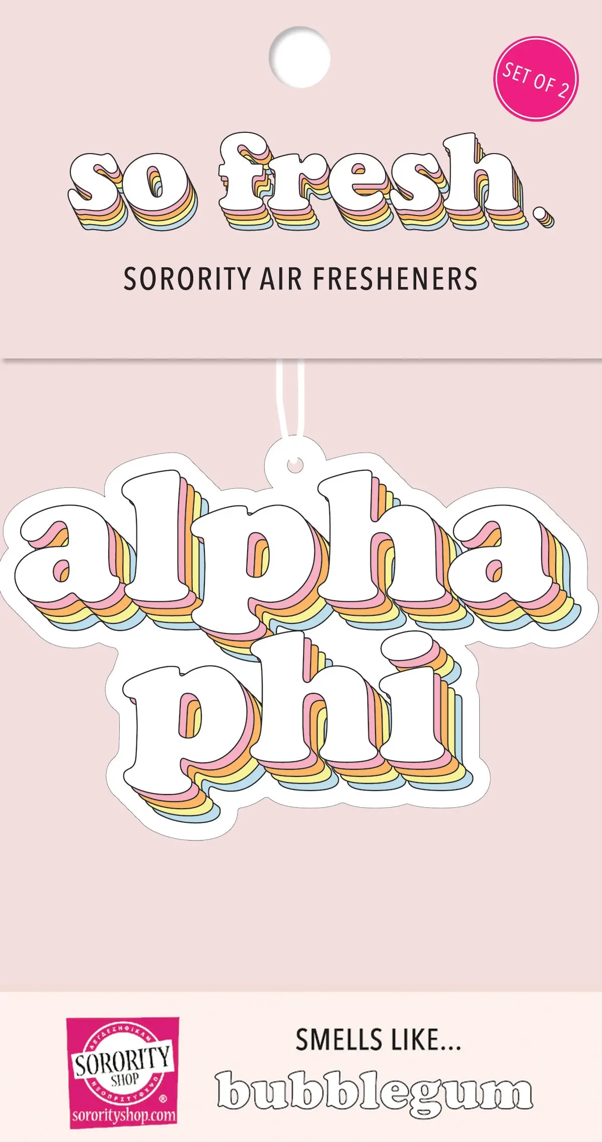 Alpha Phi - Retro Air Freshener - Bubblegum Scented 1