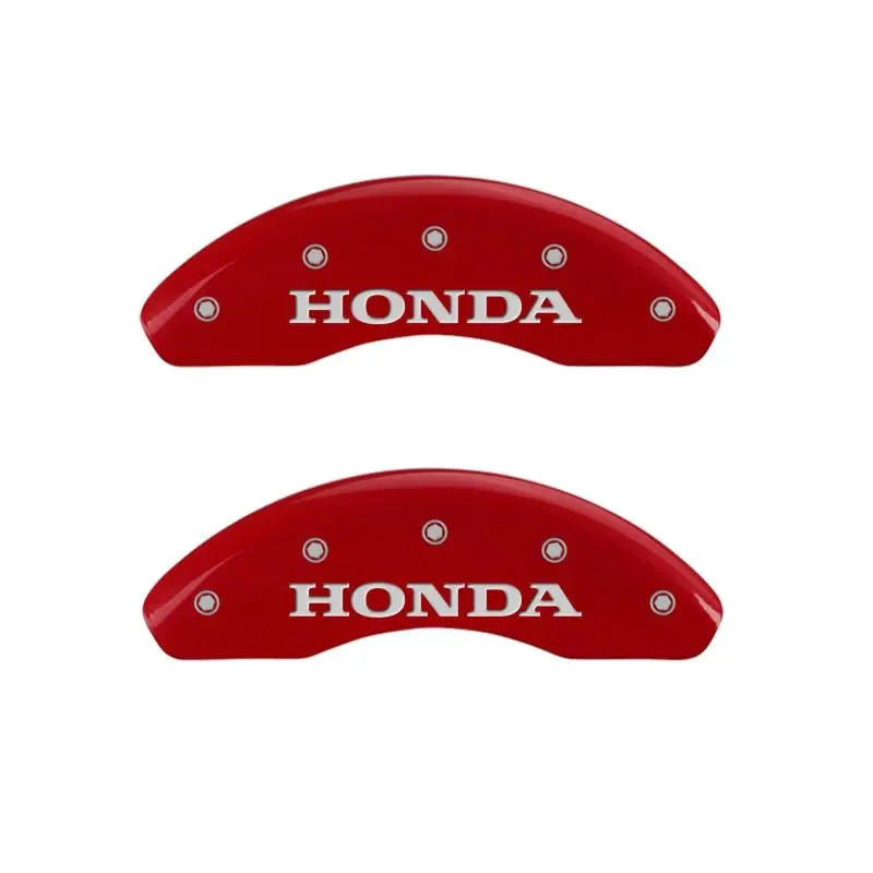 Mgp 4 Caliper Covers Engraved Front & Rear Honda Red Finish Silver Ch 1