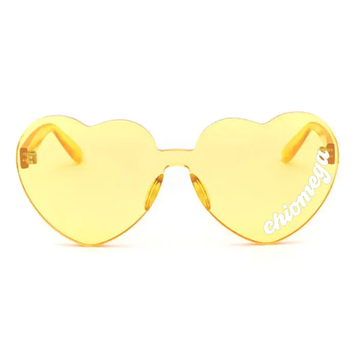 Chi Omega Sunglasses — Heart Shaped Sunglasses Printed With Co Logo 1