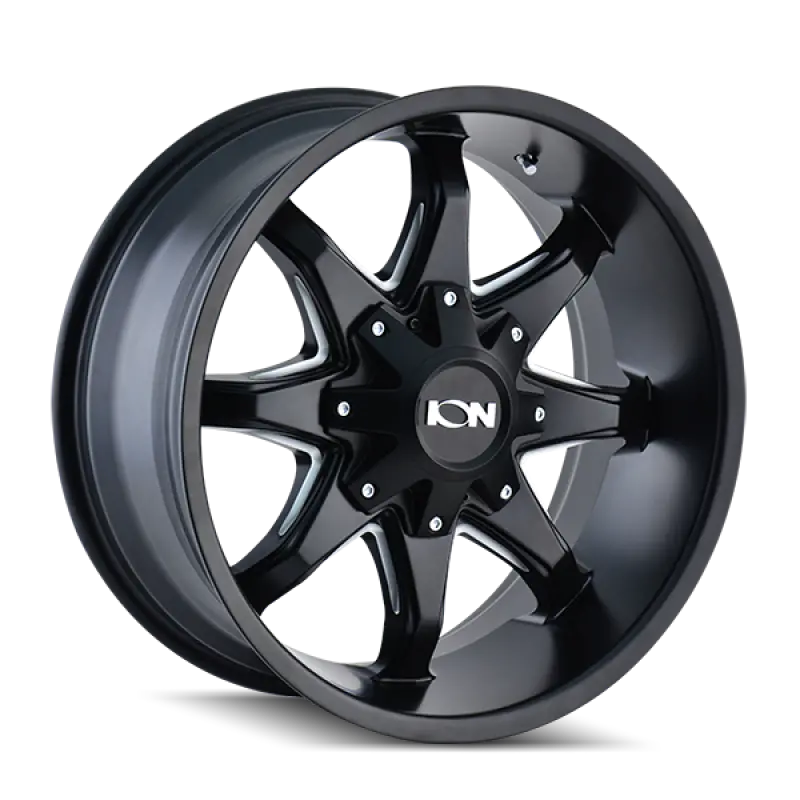 Ion Type 181 20X12 / 8X180 Bp / -44Mm Offset / 124.1Mm Hub Satin Black/Milled Spokes Wheel 1