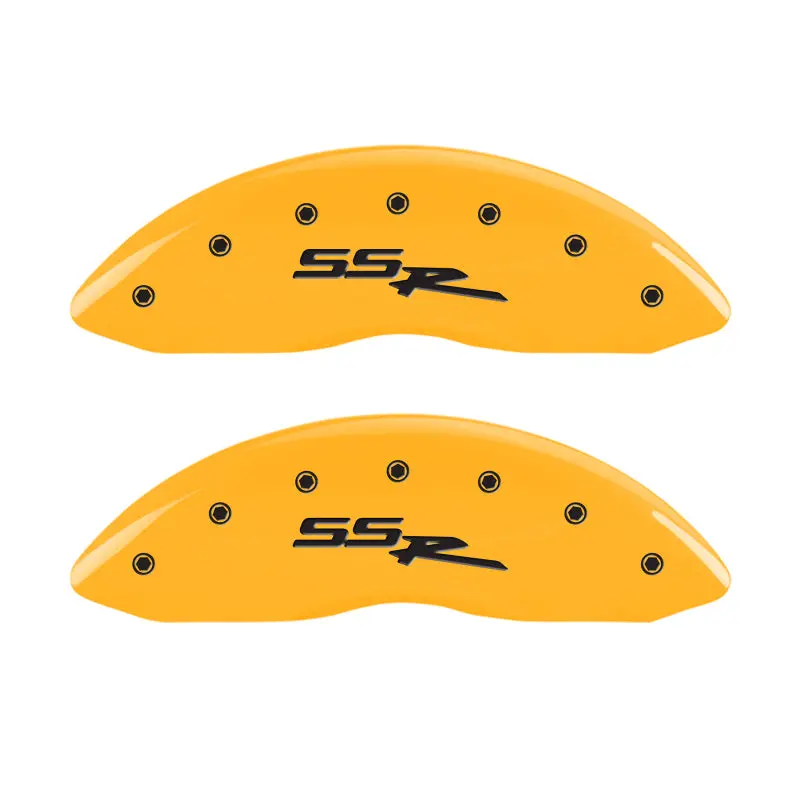 Mgp Engraved Brake Caliper Covers – Front & Rear, Ssr Yellow Finish, For 2003 Gmc Sierra 1500 1