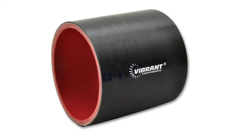 Vibrant 4 Ply Reinforced Silicone Straight Hose Coupling - 4In I.D. X 3In Long (Black) 1