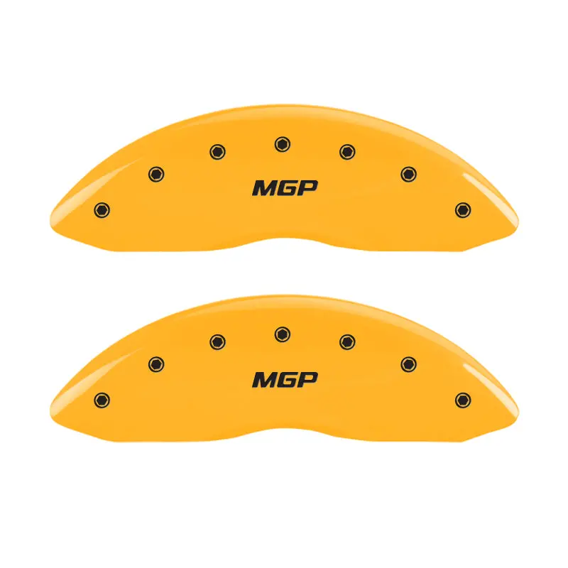 Mgp Engraved 4-Piston Caliper Covers – Front & Rear, Yellow-On-Black Finish 1