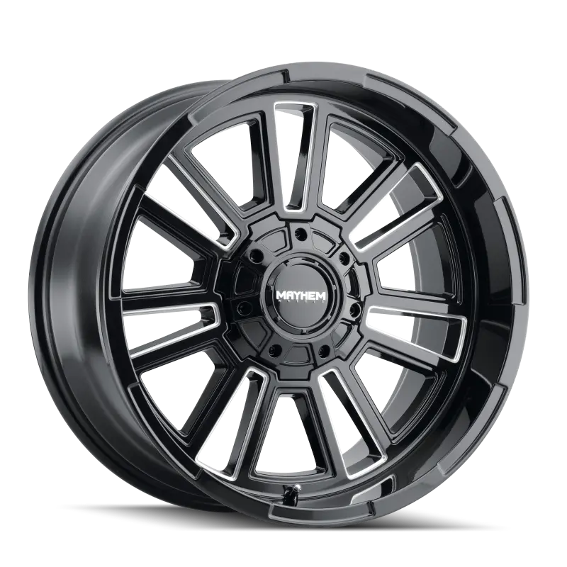 Mayhem Apollo Forged Wheel: 20X10 Inches, 8X165.1 Bolt Pattern, -19Mm Offset, 125.2Mm Hub Bore – Black With Milled Spokes 1