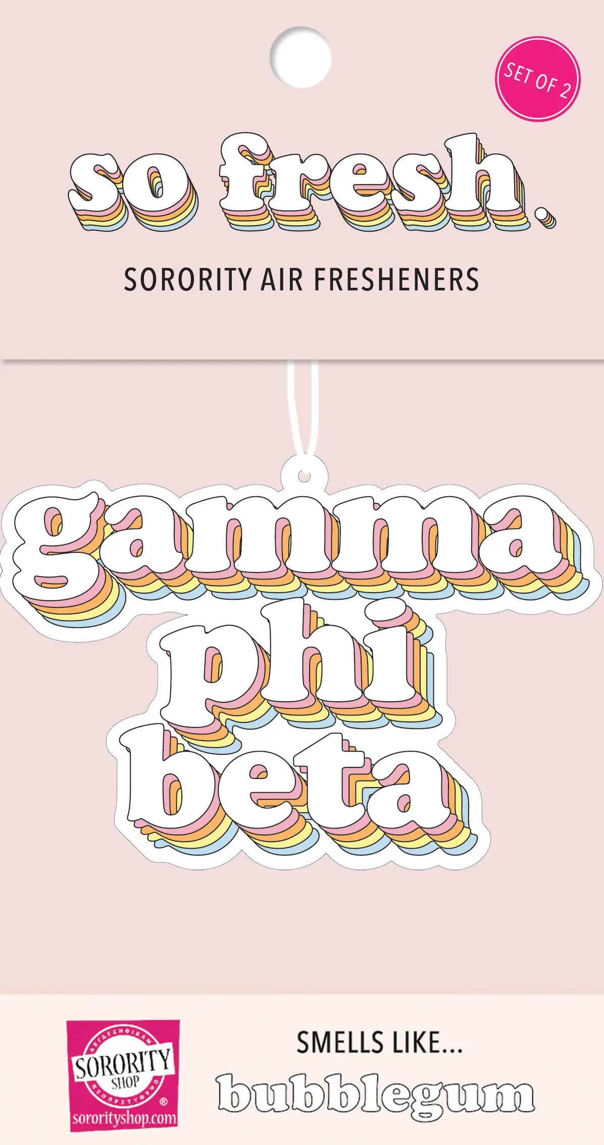 Gamma Phi Beta - Retro Air Freshener - Bubblegum Scented 1