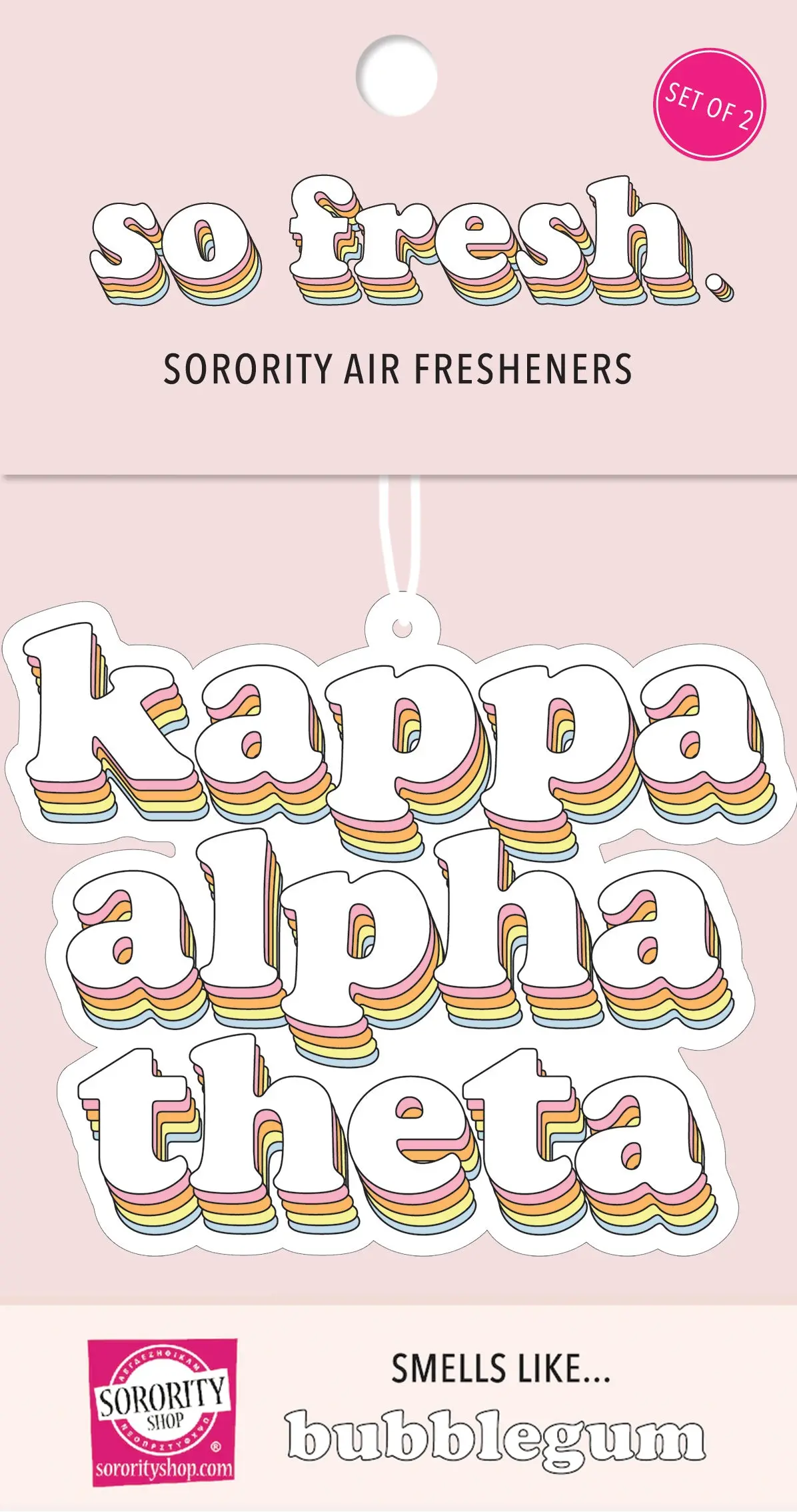 Kappa Alpha Theta - Retro Air Freshener - Bubblegum Scented 1