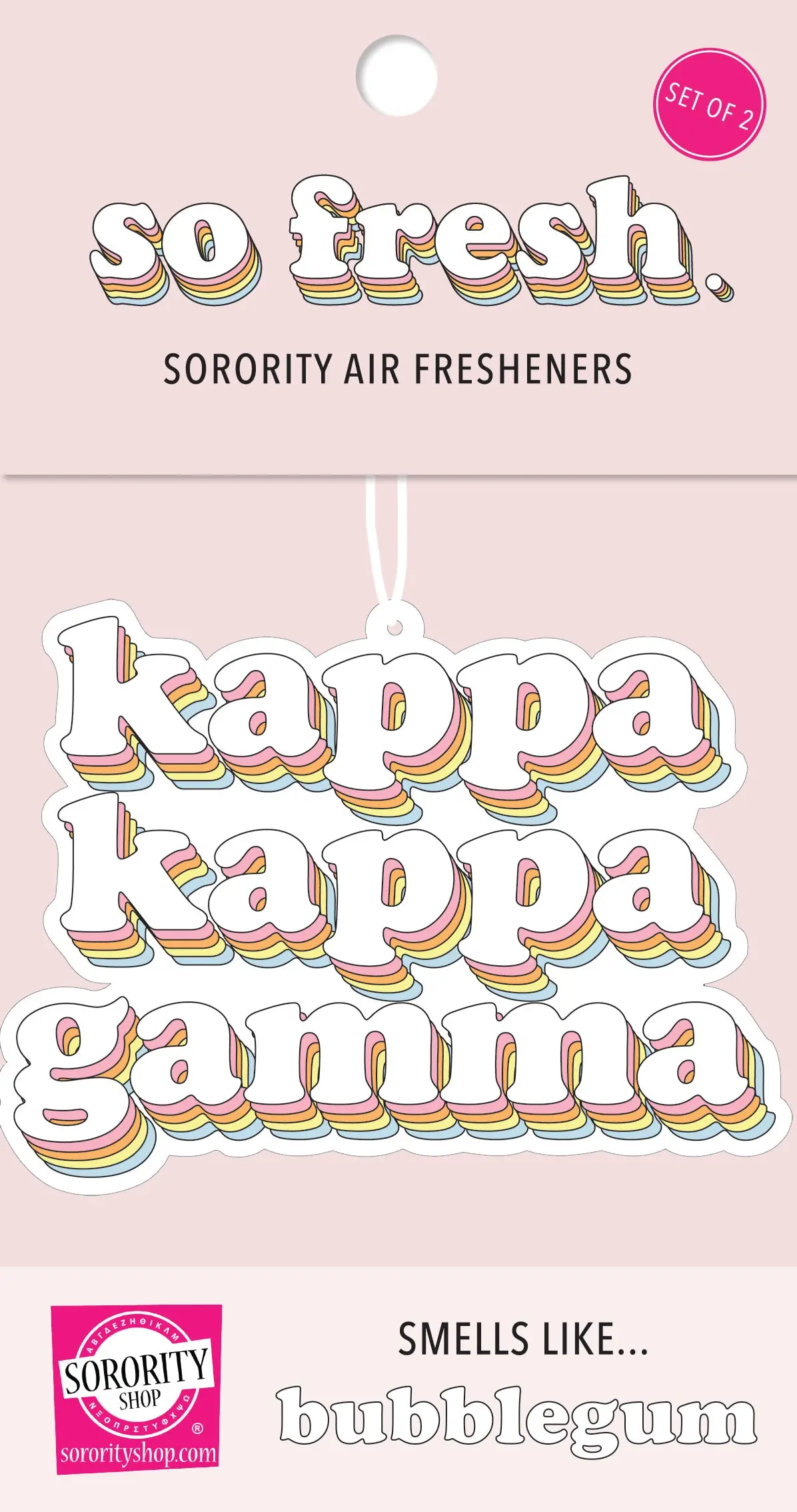Kappa Kappa Gamma - Retro Air Freshener - Bubblegum Scented 1