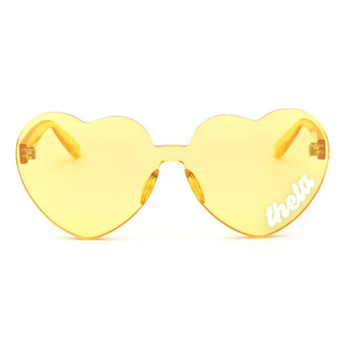 Kappa Alpha Theta Sunglasses — Heart Shaped Sunglasses Printed With Kat Logo 1
