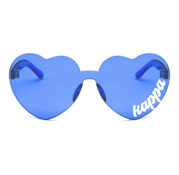 Kappa Kappa Gamma Sunglasses — Heart Shaped Sunglasses Printed With Kkg Logo 1