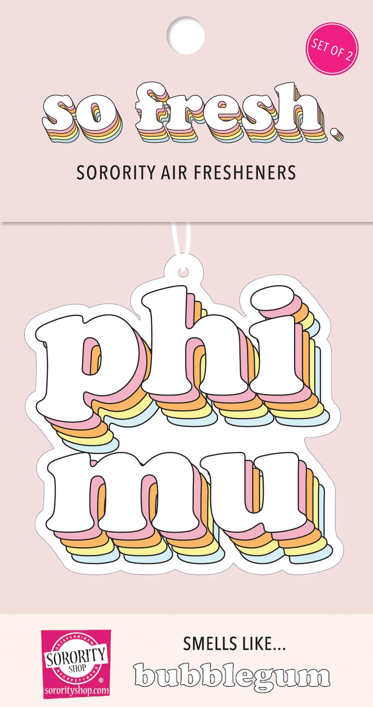 Phi Mu - Retro Air Freshener - Bubblegum Scent 1
