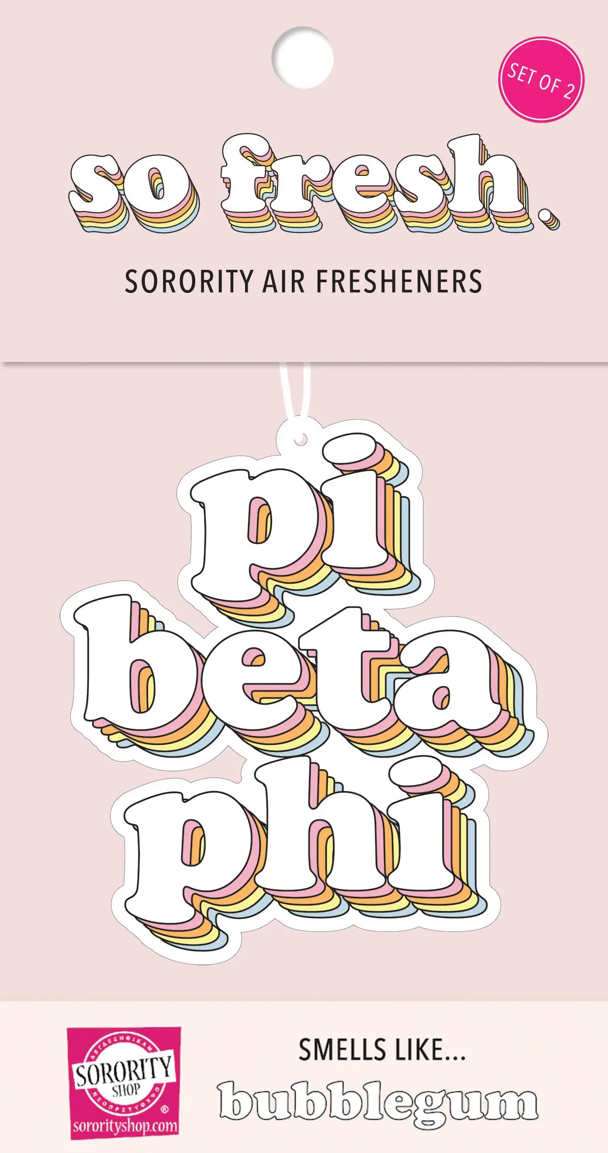 Pi Beta Phi - Retro Air Freshener - Bubblegum Scented 1