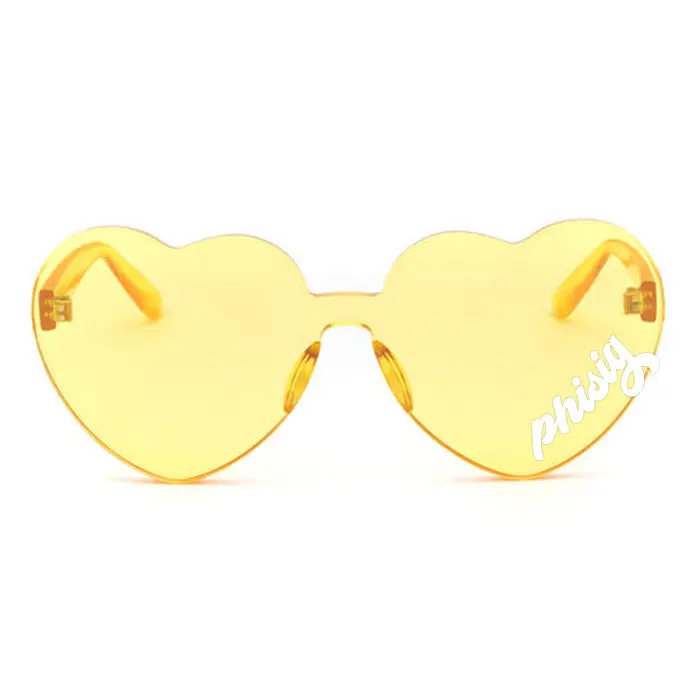 Phi Sigma Sigma Sunglasses — Heart Shaped Sunglasses Printed With Pss Logo 1