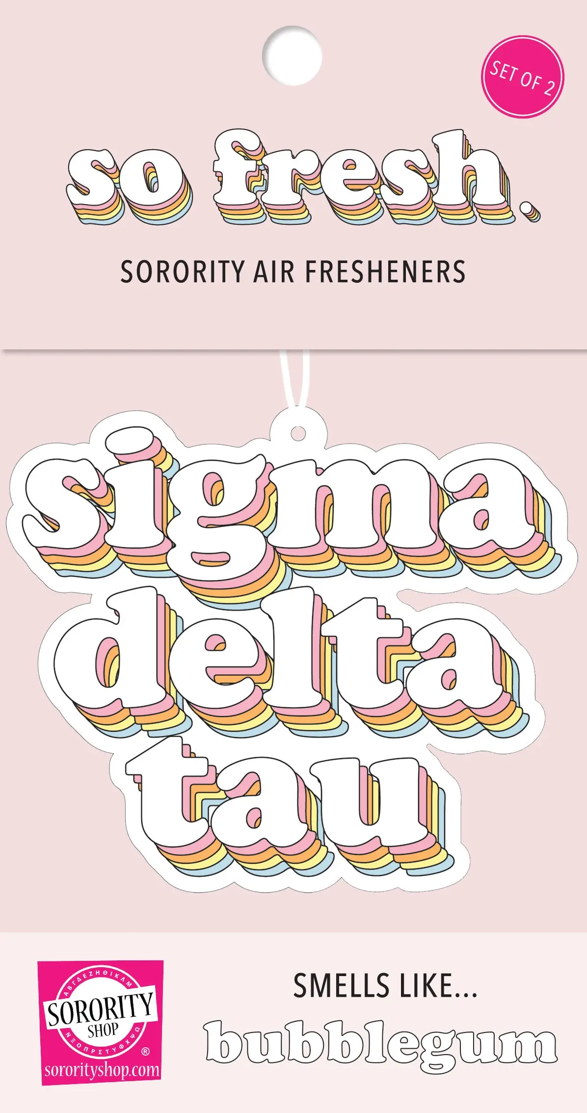 Sigma Delta Tau - Retro Air Freshener - Bubblegum Scented 1