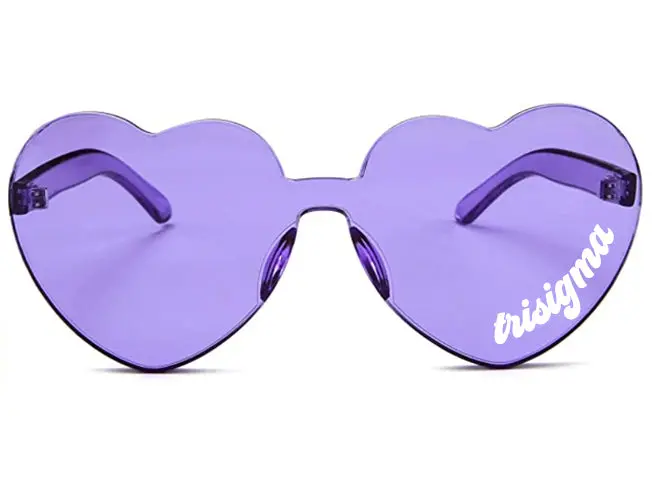 Sigma Sigma Sigma Sunglasses — Heart Shaped Sunglasses Printed With Sss Logo 1
