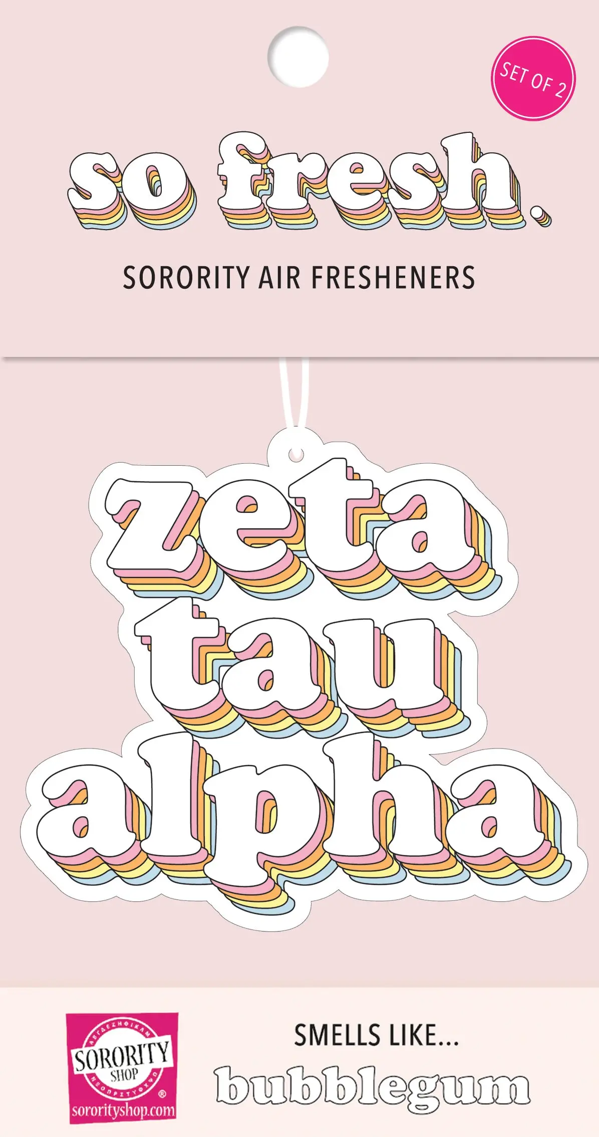 Zeta Tau Alpha - Retro Air Freshener - Bubblegum Scent 1