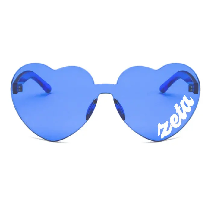 Zeta Tau Alpha Sunglasses — Heart Shaped Sunglasses Printed With Zta Logo 1