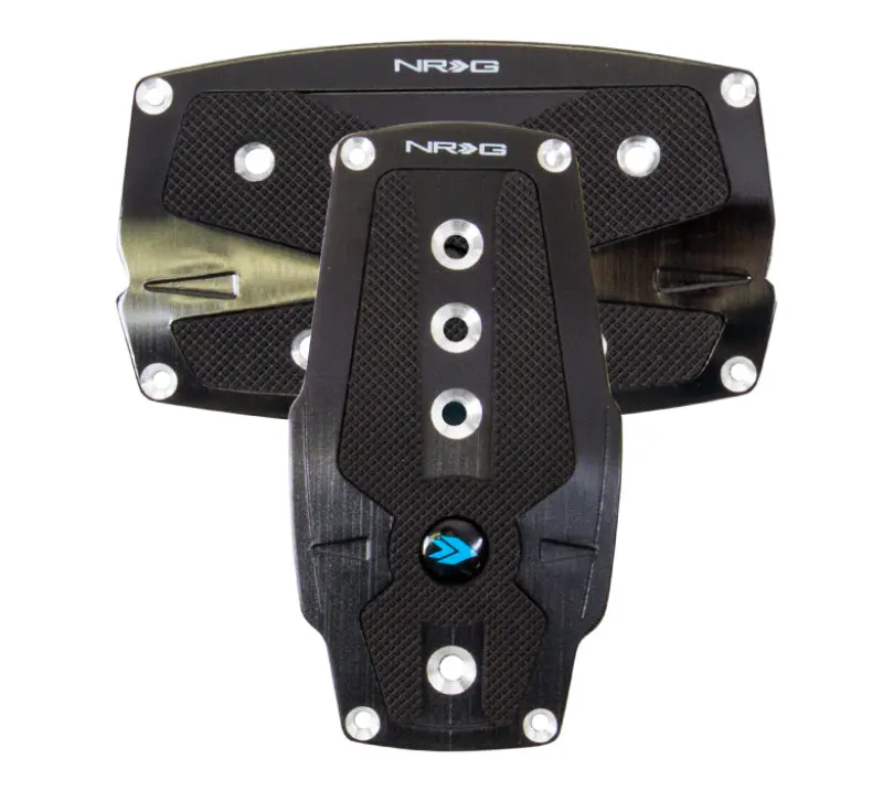 Nrg Brushed Aluminum Automatic Transmission Sport Pedal Set – Black With Black Rubber Inserts 1