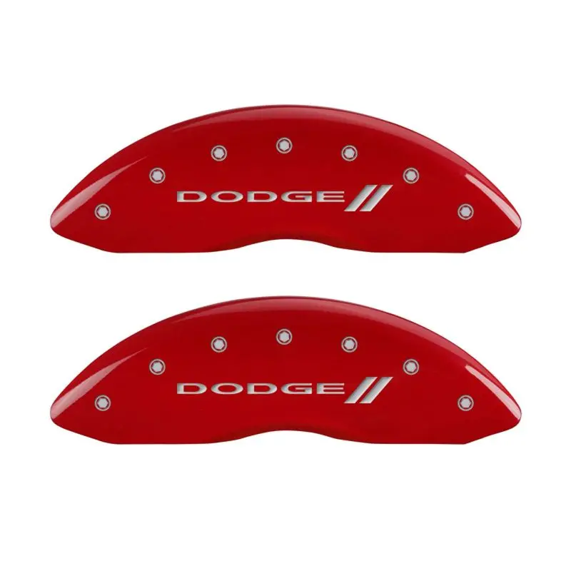 Mgp Engraved 4-Piece Caliper Cover Set For Dodge – Red With Silver Stripes 1