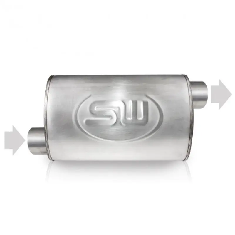Stainless Works Offset Exhaust Collector — 2.5-Inch Id Inlet / 2.5-Inch Od Outlet (Opposite Sides), 4×8-Inch Dimensions 1