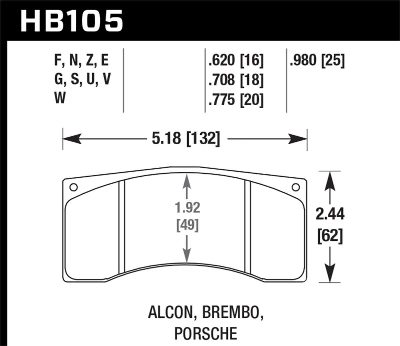 Hawk Alcon Brembo-Compatible Race Brake Pads – Dtc-70 Compound For Xa2.E5, Xa5.90, And Xa6.H7 Calipers 1