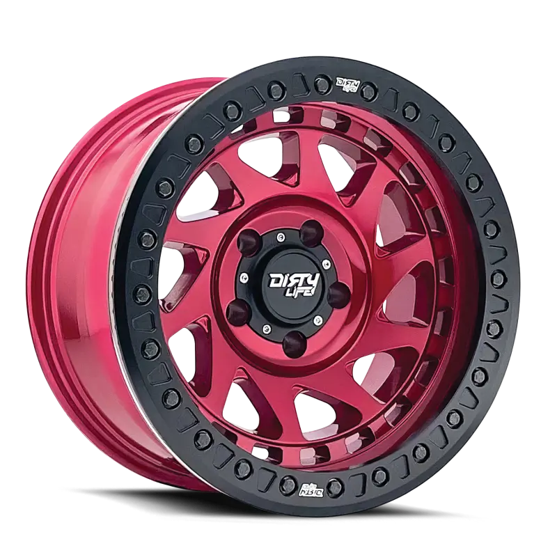 Dirty Life Enigma Race Wheel – 17X9", 5X127 Bolt Pattern, -12Mm Offset, 78.1Mm Hub, Crimson Candy Red 1