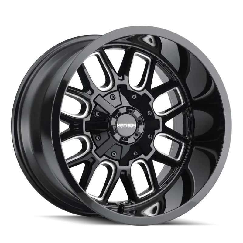 Mayhem Cogent Forged Wheel: 20X12", 8X165.1 Bolt Pattern, -51Mm Offset, 130.8Mm Hub, Black W/ Milled Spokes 1