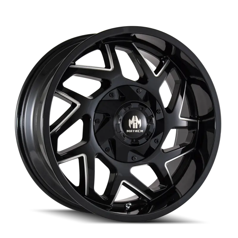 Mayhem Hatchet 20X9 Black Alloy Wheel With Milled Spokes – 6X135 Bolt Pattern, 0Mm Offset, 106Mm Hub Bore 1