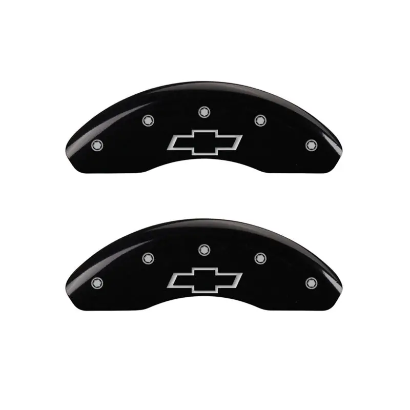 Mgp Engraved Front Caliper Covers With Bowtie Emblem – Black Finish And Silver Lettering 1