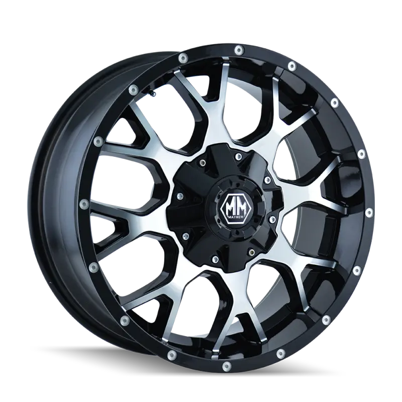 Mayhem 8015 Warrior Forged Wheel – 18X9", 8X180Mm Bolt Pattern, -12Mm Offset, 124.1Mm Hub Bore, Black/Machined Face 1